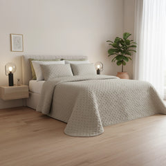 Colcha Acolchoada de Toque Suave com Almofadas